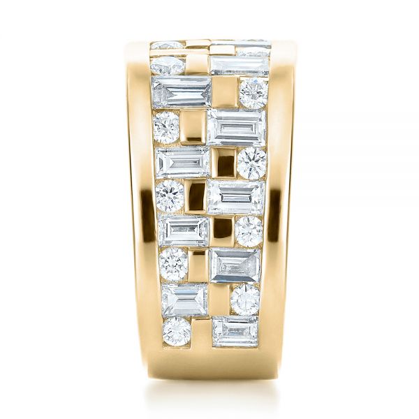 14k Yellow Gold 14k Yellow Gold Custom Women's Channel Set Diamond Anniversary Band - Side View - 100481
