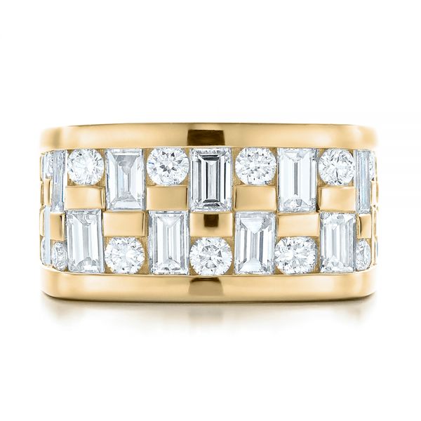 14k Yellow Gold 14k Yellow Gold Custom Women's Channel Set Diamond Anniversary Band - Top View - 100481
