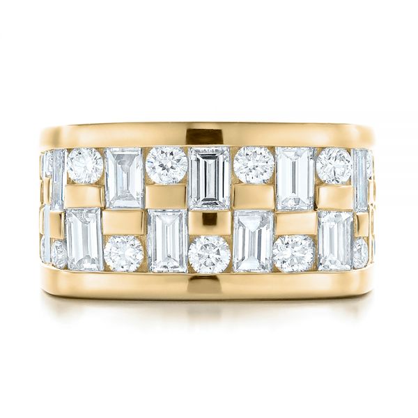 18k Yellow Gold 18k Yellow Gold Custom Women's Channel Set Diamond Anniversary Band - Top View -  100481