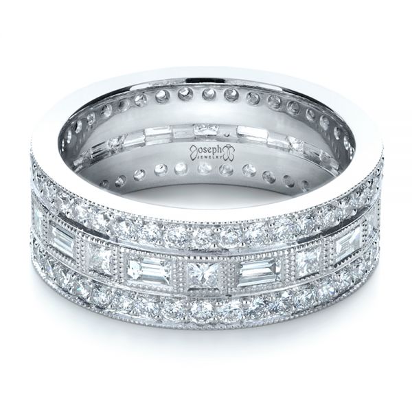  Platinum Custom Women's Diamond Eternity Band - Flat View -  1188