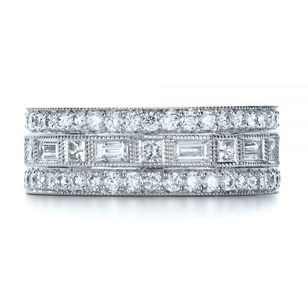  Platinum Custom Women's Diamond Eternity Band - Top View -  1188