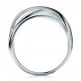  Platinum And 18K Gold Platinum And 18K Gold Custom Women's Pearl And Diamond Wedding Band - Front View -  100011 - Thumbnail