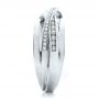  Platinum And 18K Gold Platinum And 18K Gold Custom Women's Pearl And Diamond Wedding Band - Side View -  100011 - Thumbnail