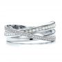  Platinum And 18K Gold Platinum And 18K Gold Custom Women's Pearl And Diamond Wedding Band - Top View -  100011 - Thumbnail