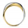 18k Yellow Gold And 18K Gold Custom Women's Pearl And Diamond Wedding Band - Front View -  100011 - Thumbnail