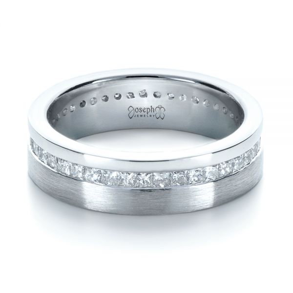  Platinum Custom Women's Princess Cut Diamond Eternity Band - Flat View -  1224