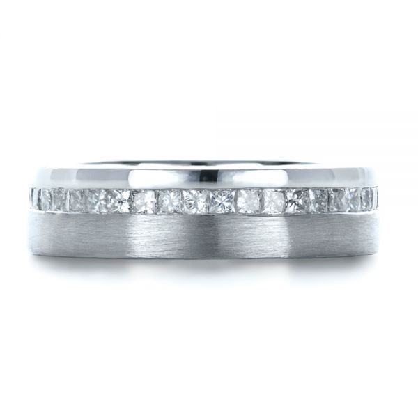  Platinum Custom Women's Princess Cut Diamond Eternity Band - Top View -  1224