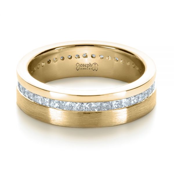 18k Yellow Gold 18k Yellow Gold Custom Women's Princess Cut Diamond Eternity Band - Flat View - 1224