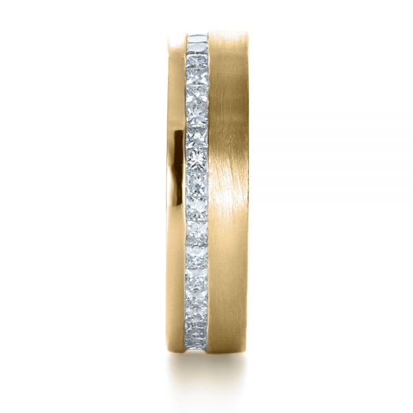 18k Yellow Gold 18k Yellow Gold Custom Women's Princess Cut Diamond Eternity Band - Side View - 1224