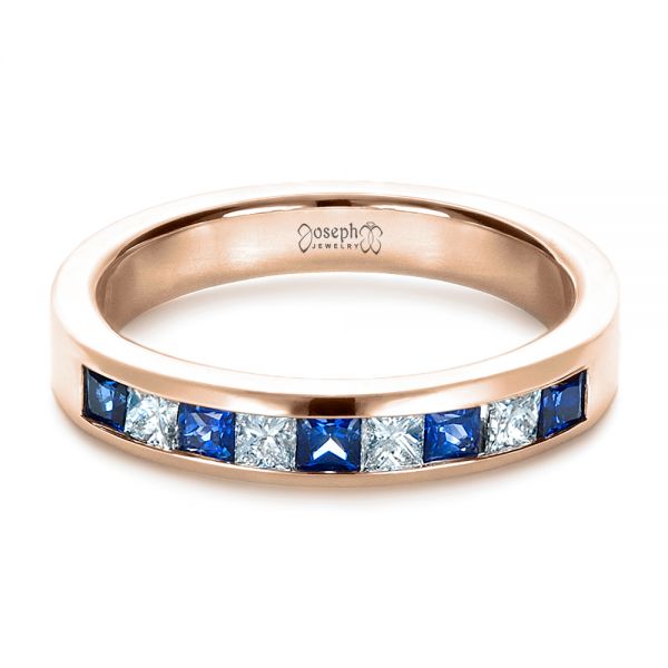 18k Rose Gold 18k Rose Gold Custom Women's Wedding Band - Flat View - 1425