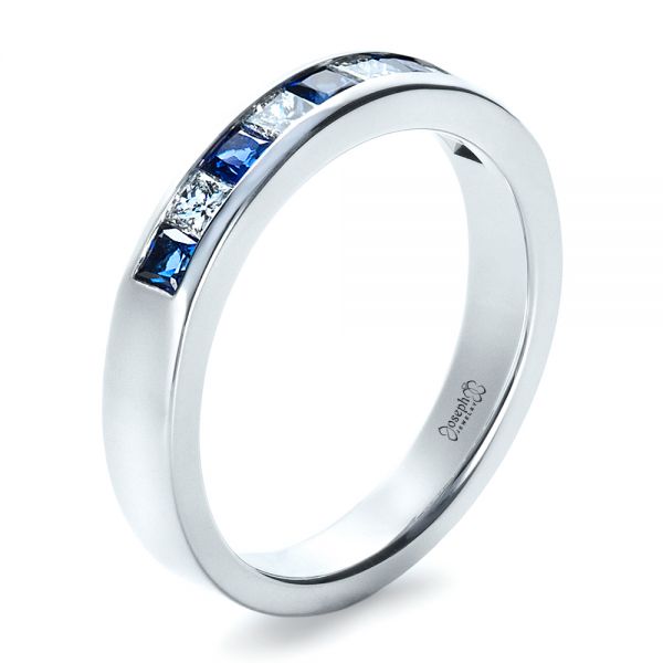  Platinum Custom Women's Wedding Band - Three-Quarter View -  1425