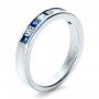 18k White Gold 18k White Gold Custom Women's Wedding Band - Three-Quarter View -  1425 - Thumbnail