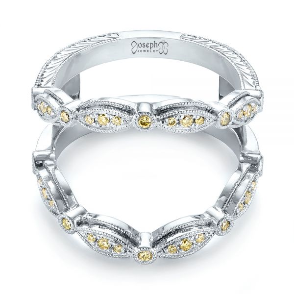 Platinum Platinum Custom Yellow Diamond Jacket Wedding Band - Flat View - 103392