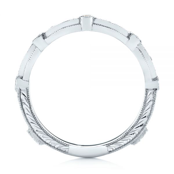 Platinum Platinum Custom Yellow Diamond Jacket Wedding Band - Front View - 103392