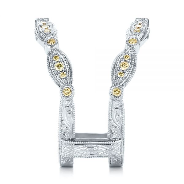 Platinum Platinum Custom Yellow Diamond Jacket Wedding Band - Side View - 103392