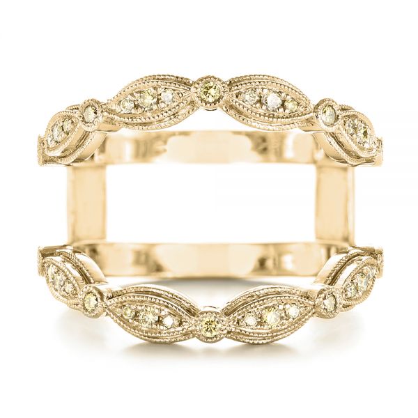 18k Yellow Gold 18k Yellow Gold Custom Yellow Diamond Jacket Wedding Band - Top View -  103392