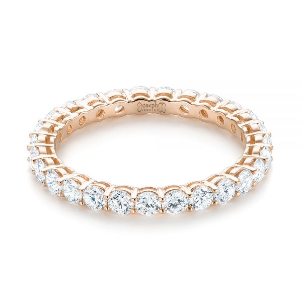 18k Rose Gold 18k Rose Gold Custom Diamond Eternity Band - Flat View -  103466