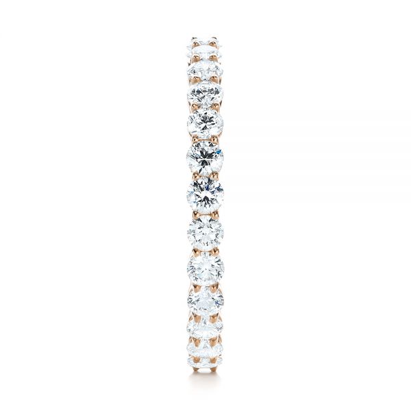 14k Rose Gold 14k Rose Gold Custom Diamond Eternity Band - Side View - 103466