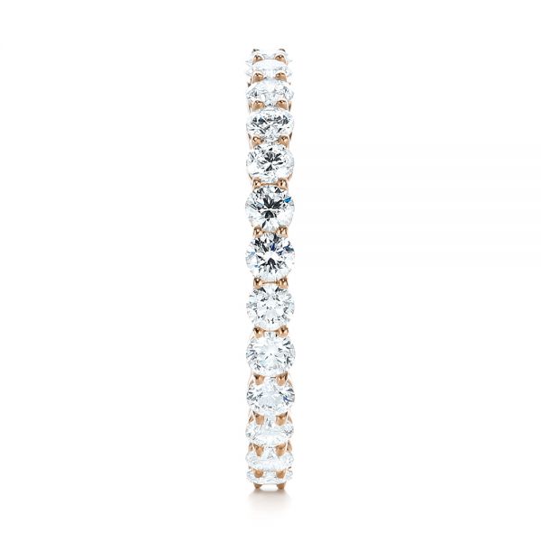 18k Rose Gold 18k Rose Gold Custom Diamond Eternity Band - Side View -  103466