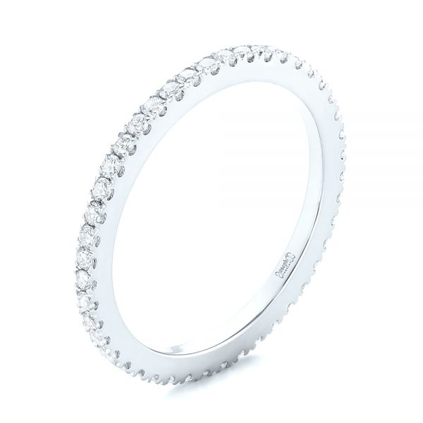 18k White Gold 18k White Gold Custom Diamond Eternity Band - Three-Quarter View -  103597