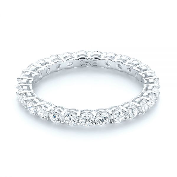 14k White Gold 14k White Gold Custom Diamond Eternity Band - Flat View -  103466