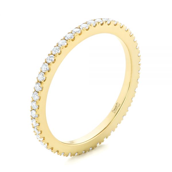 18k Yellow Gold Custom Diamond Eternity Band - Three-Quarter View -  103597