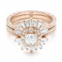 18k Rose Gold 18k Rose Gold Custom Diamond Jacket Wedding Band - Three-Quarter View -  102951 - Thumbnail