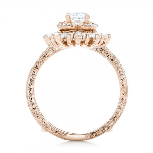 18k Rose Gold 18k Rose Gold Custom Diamond Jacket Wedding Band - Front View - 102951