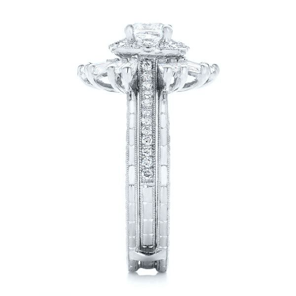 Platinum Platinum Custom Diamond Jacket Wedding Band - Side View - 102951