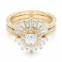 18k Yellow Gold 18k Yellow Gold Custom Diamond Jacket Wedding Band - Flat View -  102951 - Thumbnail