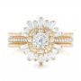14k Yellow Gold Custom Diamond Jacket Wedding Band - Top View -  102951 - Thumbnail