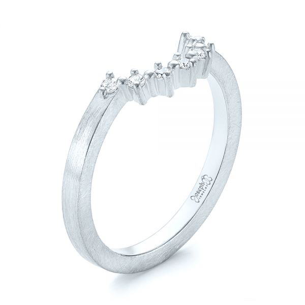 18k White Gold 18k White Gold Custom Diamond Wedding Band - Three-Quarter View - 103620