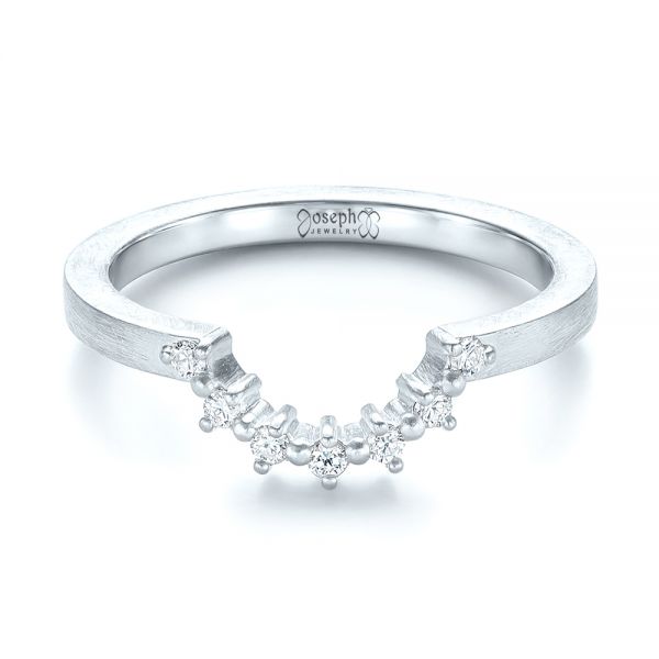 18k White Gold 18k White Gold Custom Diamond Wedding Band - Flat View - 103620