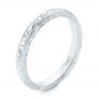  Platinum Platinum Custom Hand Engraved Wedding Band - Three-Quarter View -  102442 - Thumbnail