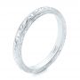 18k White Gold 18k White Gold Custom Hand Engraved Wedding Band - Three-Quarter View -  102442 - Thumbnail