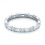 14k White Gold 14k White Gold Custom Sandblasted Diamond Eternity Wedding Band - Flat View -  103380 - Thumbnail