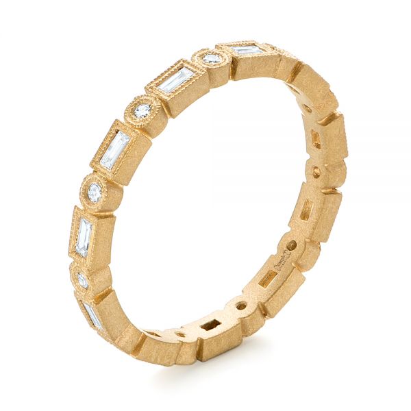 Custom Yellow Gold Sandblasted Diamond Eternity Wedding Band - reference design