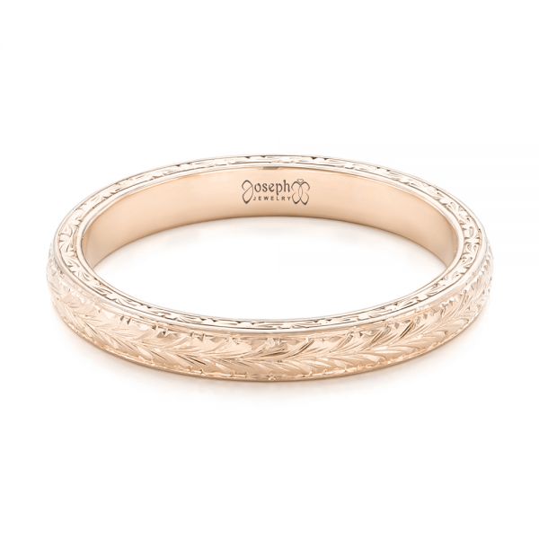 18k Rose Gold 18k Rose Gold Custom Wedding Band - Flat View - 102606