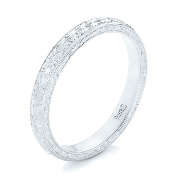 14k White Gold 14k White Gold Custom Wedding Band - Three-Quarter View - 102606
