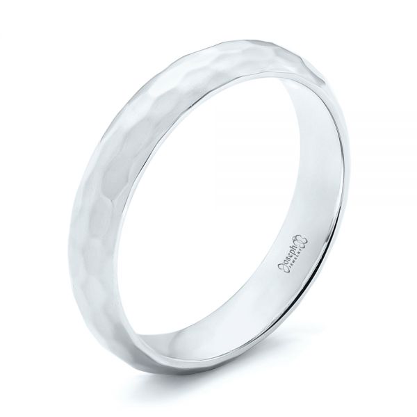 14k White Gold 14k White Gold Custom Wedding Band - Three-Quarter View -  102974