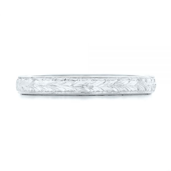 14k White Gold 14k White Gold Custom Wedding Band - Top View - 102606