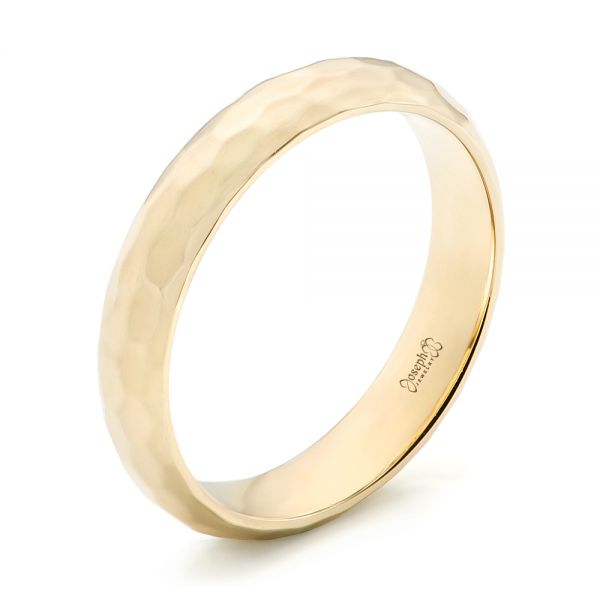 18k Yellow Gold 18k Yellow Gold Custom Wedding Band - Three-Quarter View -  102974