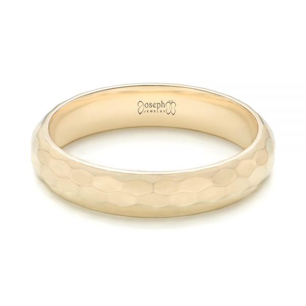 14k Yellow Gold Custom Wedding Band - Flat View -  102974