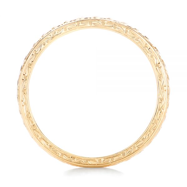 14k Yellow Gold Custom Wedding Band - Front View -  102606
