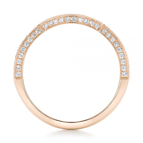 14k Rose Gold 14k Rose Gold Custom Diamond Wedding Band - Front View -  100854