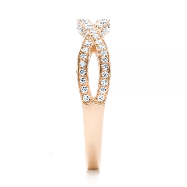 14k Rose Gold 14k Rose Gold Custom Diamond Wedding Band - Side View - 100854