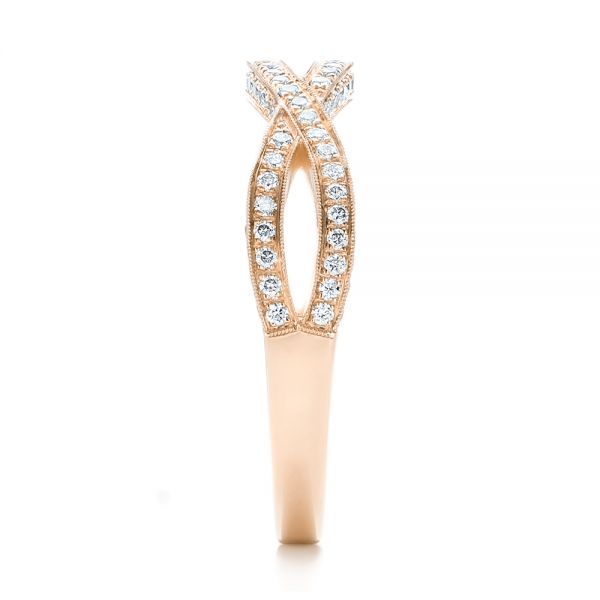 14k Rose Gold 14k Rose Gold Custom Diamond Wedding Band - Side View -  100854