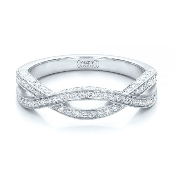  Platinum Platinum Custom Diamond Wedding Band - Flat View -  100854