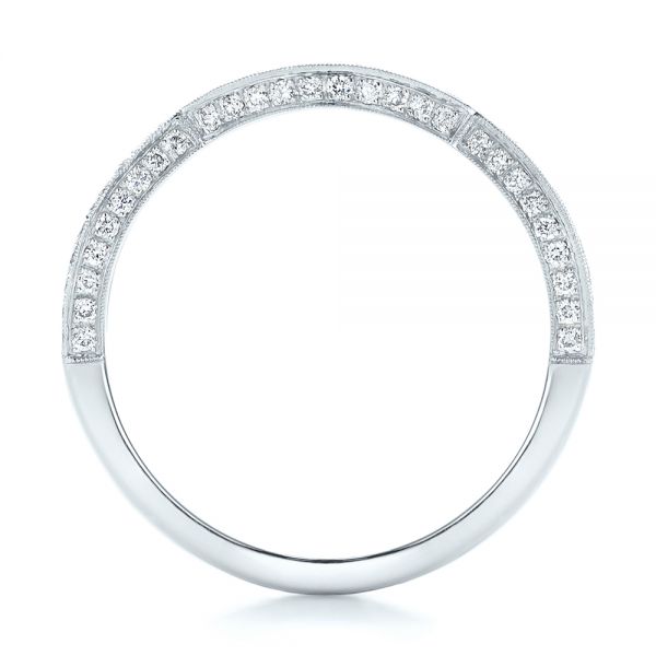 14k White Gold 14k White Gold Custom Diamond Wedding Band - Front View - 100854