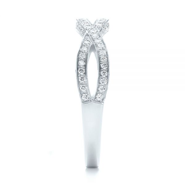 14k White Gold 14k White Gold Custom Diamond Wedding Band - Side View - 100854